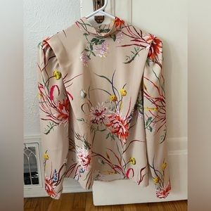 Mock neck floral blouse